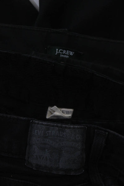 Levis J Crew Womens Skinny Straight Jeans Pants Black Cotton Size 27 2 2S Lot 3