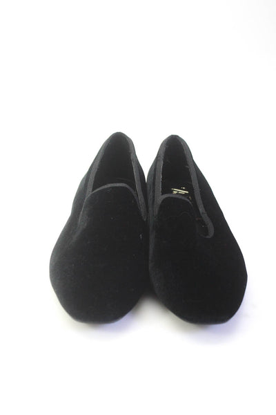 Zara Womens Velvet Slid On Dress Loafers Black Size 39 9