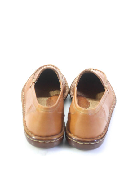 Born Womens Leather Slide On Casual Loafers Brown Size 8