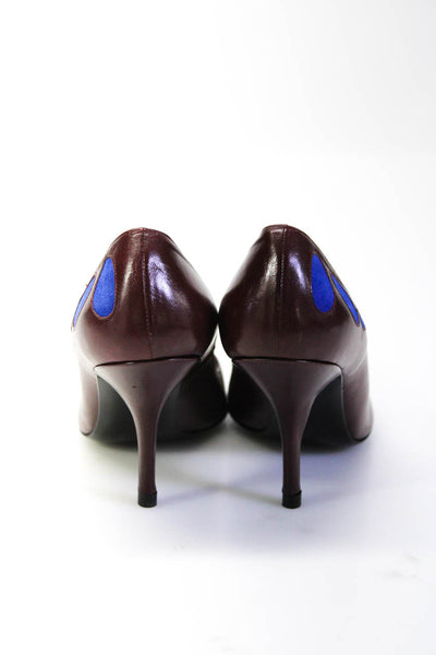 Edmundo Castillo Womens Polka Dotted Pointed Toe Stiletto Heels Brown Size 7.5