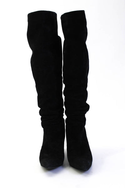 Stuart Weitzman Women's Stiletto Heel Pointed Toe Knee High Boots Black Size 6.5