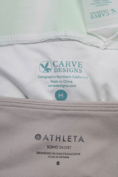 Carve Designs Athleta Womens Athletic Shorts Skort Green Brown Size 8 M Lot 2