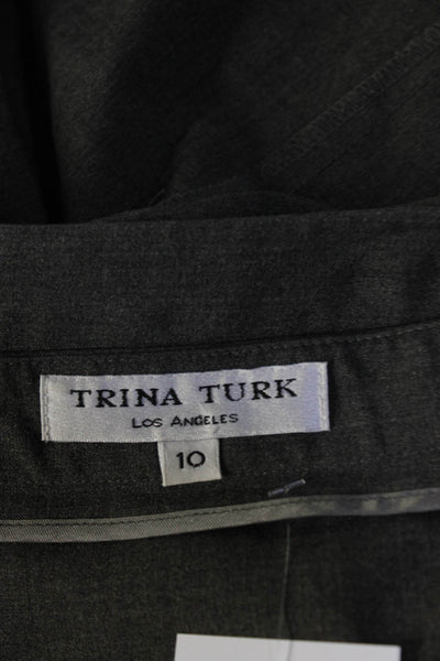 Trina Turk Womens Unlined Woven Knee Length Pencil Skirt Gray Size 10