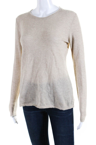 The Cashmere Project Womens Cashmere Knit Long Sleeve Shirt Light Brown Size S