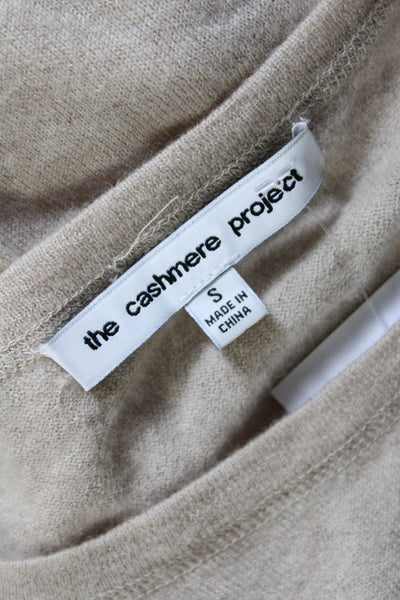 The Cashmere Project Womens Cashmere Knit Long Sleeve Shirt Light Brown Size S