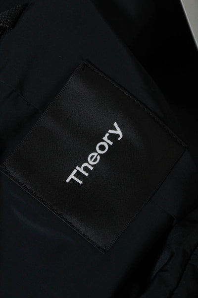 Theory Men's Hood Long Sleeves Full Zip Coat Navy Blue Size M