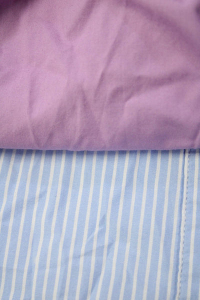 Zara Women's Collar Ruffle Sleeveless Button Up Shirt Blue Stripe Size XS Lot 2