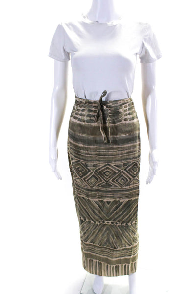 Ellen Tracy Women's Hook Closure Wrap Silk Maxi Skirt Green Size 10