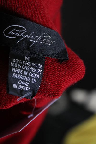 Christopher Fischer Womens Cashmere Turtleneck Sweater Red Size Medium