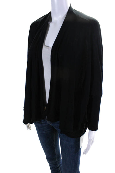 Sparkle + Fade Womens Short Sleeves Wrap Blouse Black Size Extra Small