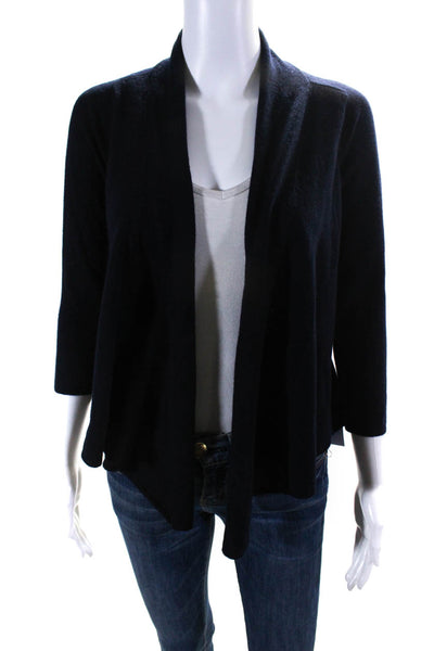 Vince Womens Cashmere Long Sleeves Wrap Sweater Navy Blue Size Extra Small
