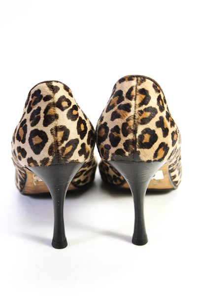 Manolo Blahnik Women's Pointed Toe Bow Animal Print Stiletto Shoe Size 12