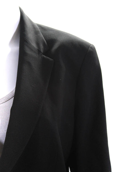 Paul Smith Womens Wool Notch Collar One Button Blazer Jacket Black Size 44
