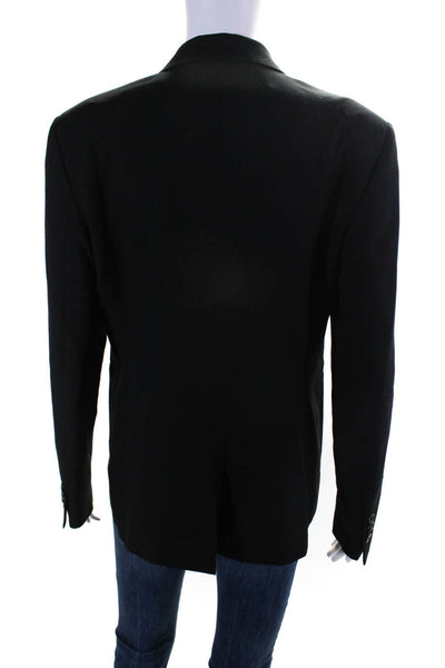Paul Smith Womens Wool Notch Collar One Button Blazer Jacket Black Size 44