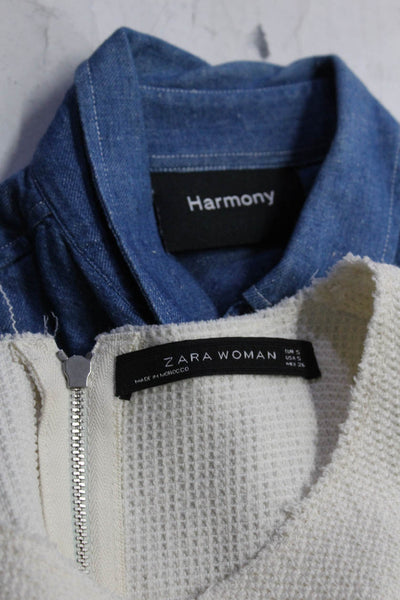 Zara Harmony Womens Blouses Tops Ivory Size XS S Lot 2