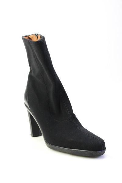Donald J Pliner Womens Side Zip Block Heel Round Toe Nylon Boots Black Size 8.5N