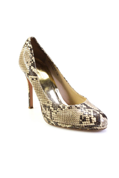 Coach Womens Stiletto Snakeskin Printed Pumps Brown Leather Size 8.5