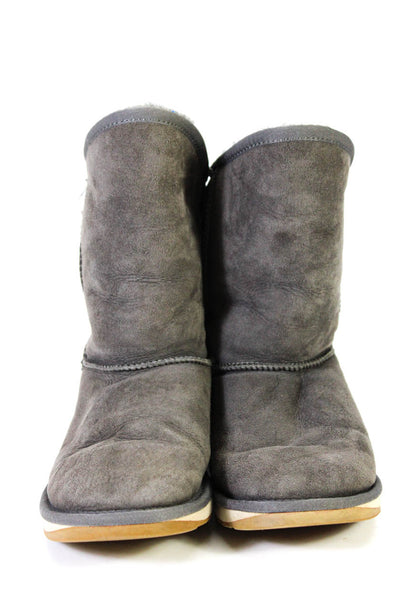 Australia Luxe Collective Womens Suede Cozy Short Comfort Boots Gray Size 7US
