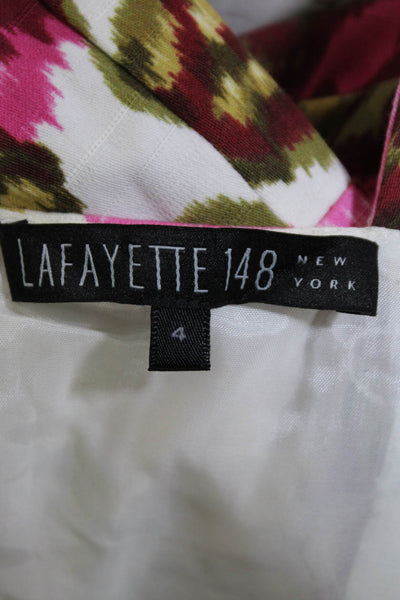 Lafayette 148 New York Womens Corset Sleeveless Pencil Dress Pink Green Size 4