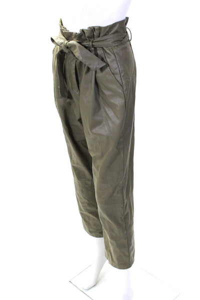 Love, Whit by Whitney Port Womens Olive Faux Leather Pants Size 6 13667418