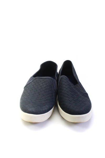 Cole Haan Mens Woven Leather Slip On Low Top Sneakers Navy Blue Size 11B