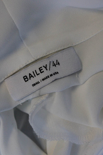 Bailey 44 Womens Key Hole Tie Neck Long Sleeves Blouse White Size Small