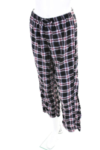 Rails Womens Plaid Button Down Pajama Set Black Red Size Extra Small