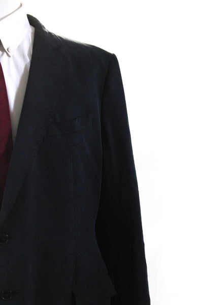 Armani Collezioni Mens Two Button Light Blazer Jacket Black Size 44