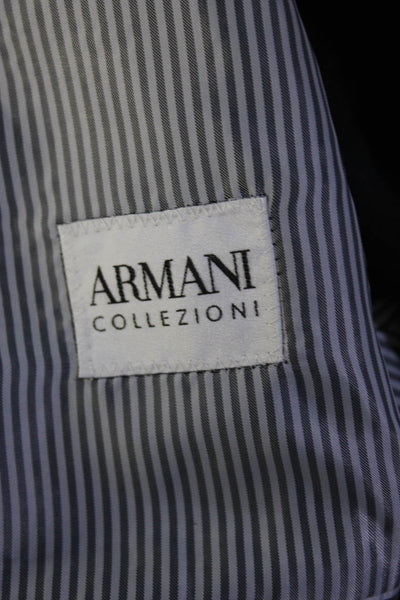 Armani Collezioni Mens Two Button Light Blazer Jacket Black Size 44