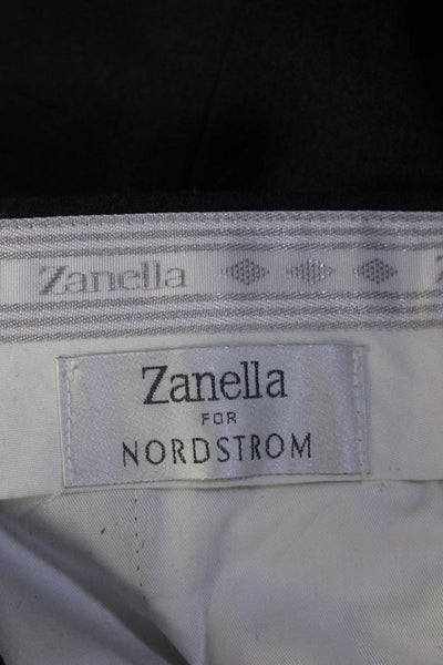 Zanella Mens Creased Todd Straight Leg Dress Pants Gray Wool Size 36