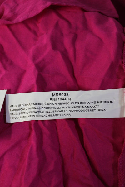 Moon River Womens Short Puffy Sleeves A Line Dress Hot Pink Size Medium