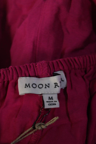 Moon River Womens Short Puffy Sleeves A Line Dress Hot Pink Size Medium