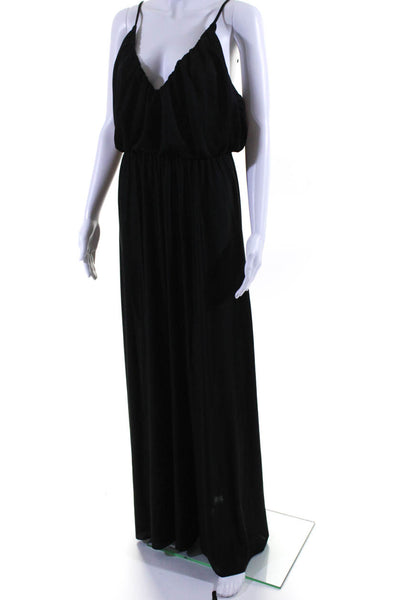 Asos Womens Spaghetti Strap Sleeveless High Waist Maxi Dress Black Size 8