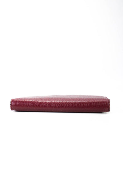 Kate Spade New York Womens Leather Foldover Snap Closure Wallet Burgundy