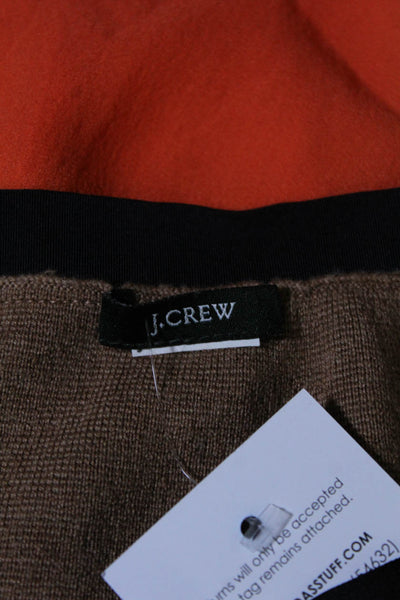 J Crew Womens Satin Waistband Knee Length Knit Pencil Skirt Brown Size Small