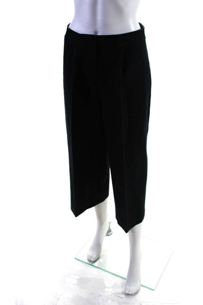 Kate Spade New York Womens High Rise Pleated Wide Leg Crop Pants Navy Size 2