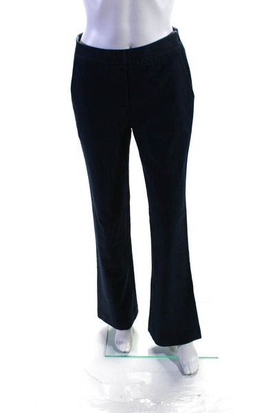 Donna Karan Womens Side Zip High Rise Denim Flare Leg Pants Blue Size 2