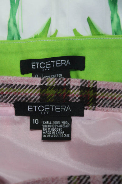 Etcetera Womens Wool Cotton Wrap A-Line Short Skirts Pink White Size 10 0 Lot 2