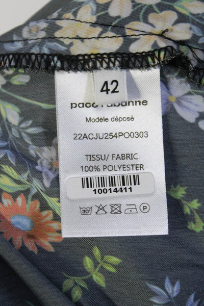 Paco Rabanne Woomens Lightweight Floral Print Maxi Wrap Skirt Black Size 42