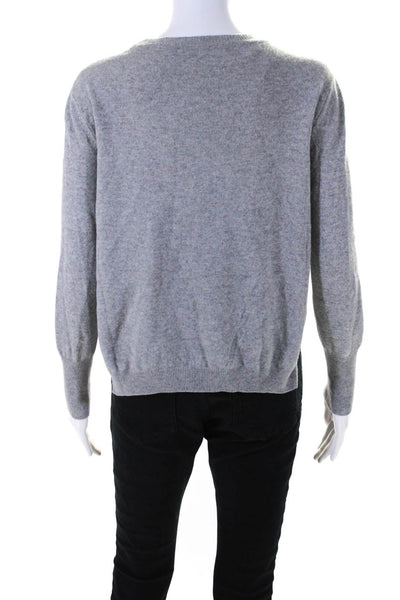 Peserico Womens Wool Side Slit Long Sleeve Pullover Sweater Gray Size EUR38