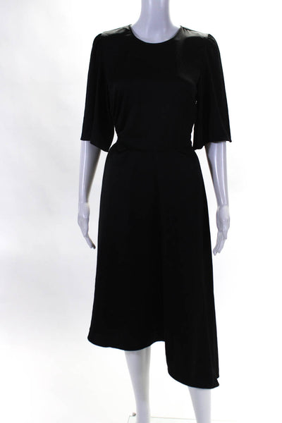 Ba&Sh Womens Ruched Cut-Out Short Sleeve Zipped Button Maxi Dress Black Size XS