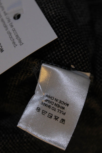 Edinburgh Knitwear Womens Turtleneck Sweater Gray Black Cotton Size Medium