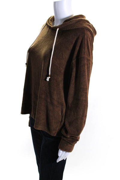 Donni Women's Terry Gem Pullover Hoodie Brown Size M