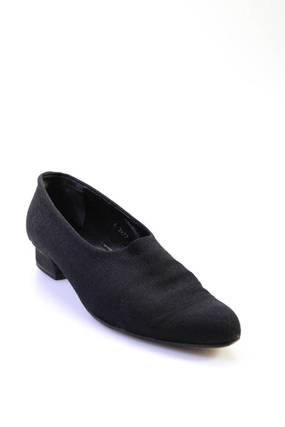 Robert Clergerie Womens Naomie Knit Almond Toe Kitten Heel Pumps Black Size 8