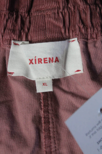 Xirena Womens Elastic Waist Ruffle Corduroy Wide Leg Pants Pink Size Extra Large