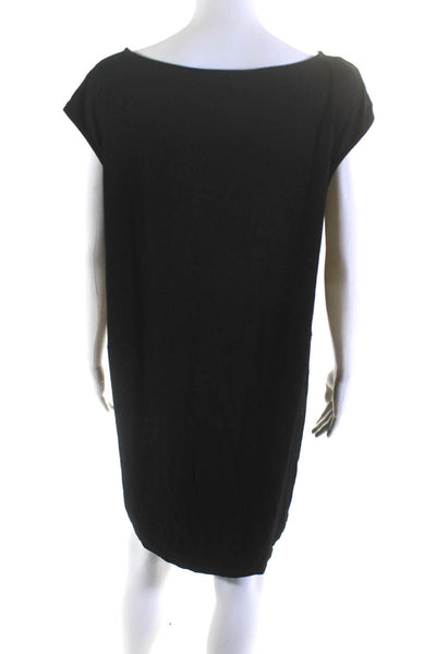 Eileen Fisher Womens Sleeveless Inverted Pleat Jersey Shift Dress Black Medium