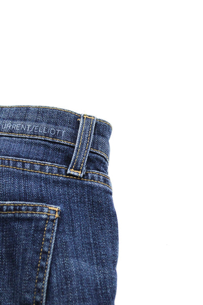 Current/Elliott Womens Mid Rise Let Out Hem Jeans Blue Cotton Size 29