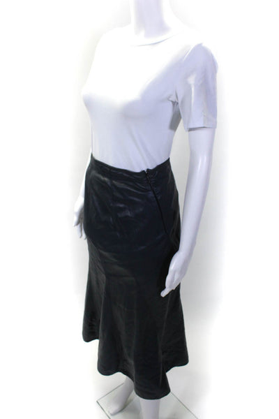 Rebecca Taylor Womens Navy Faux Leather Skirt Size 4 14217910