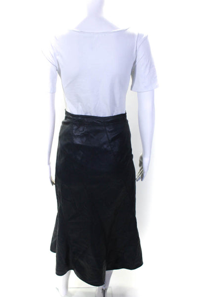 Rebecca Taylor Womens Navy Faux Leather Skirt Size 4 14217900