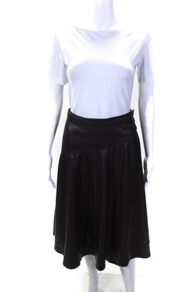 Rebecca Taylor Womens Faux Leather Wrap Skirt Size 12 15729862